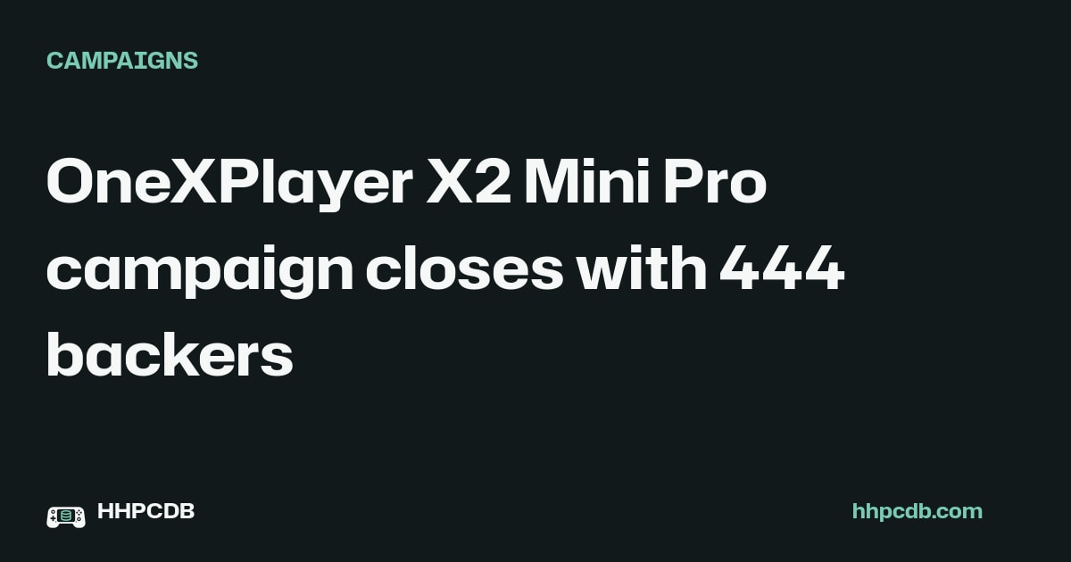 OneXPlayer X2 Mini Pro campaign closes with 444 backers on Handheld PC Database