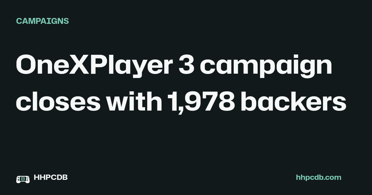 OneXPlayer 3 campaign closes with 1,978 backers on Handheld PC Database